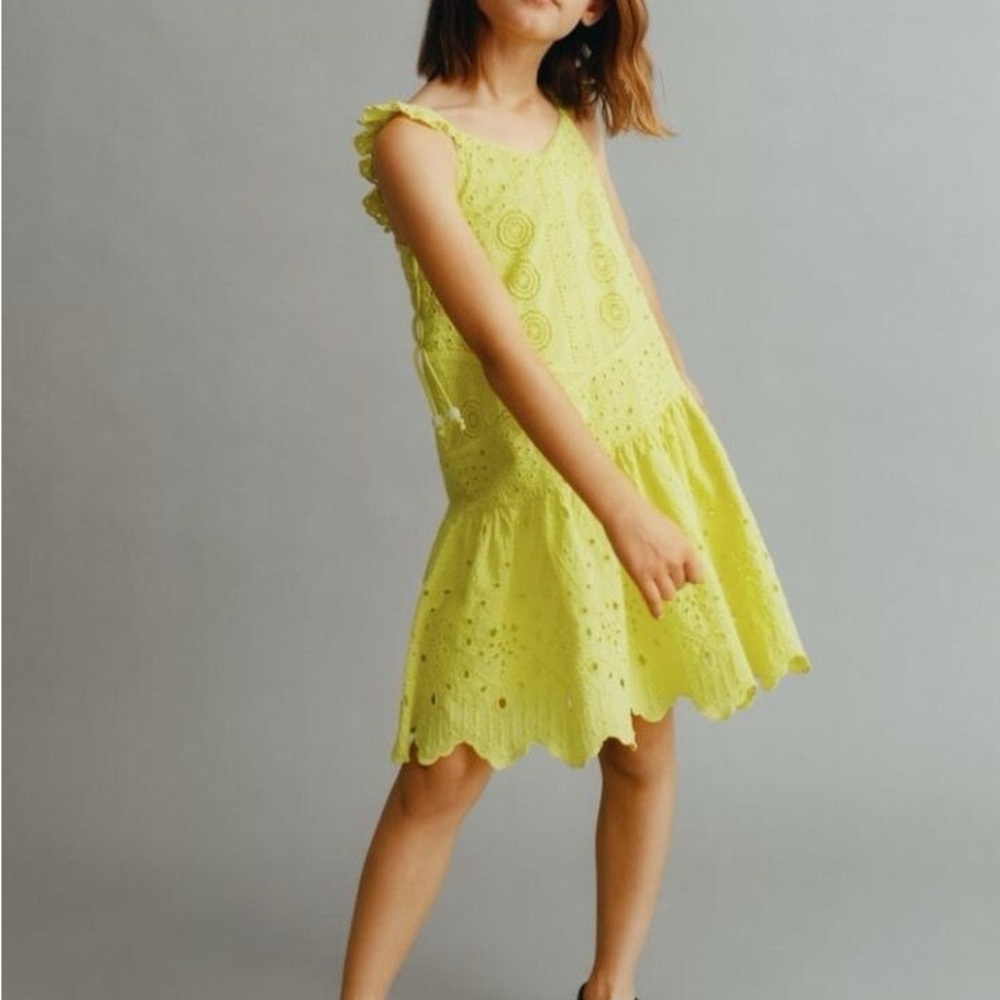 Zara Yellow eyelet Sundress Size 10